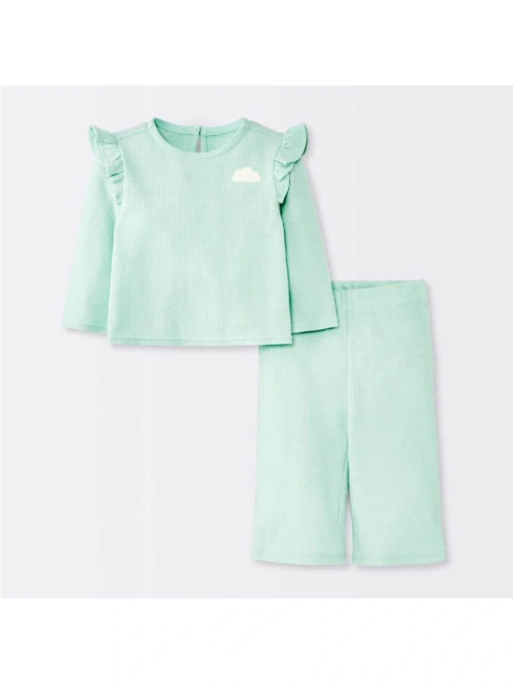cloud island cream waffle baby Top and pants set with cloud graphic